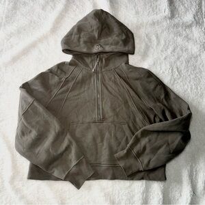 Brown Half-Zip scuba hoodie